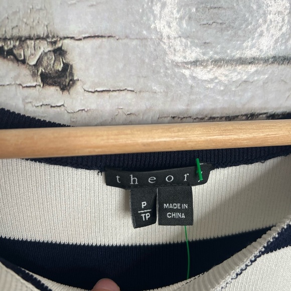 Theory Lasina Sweater Dress Navy Stripe Knit size xs blue white - Picture 3 of 9